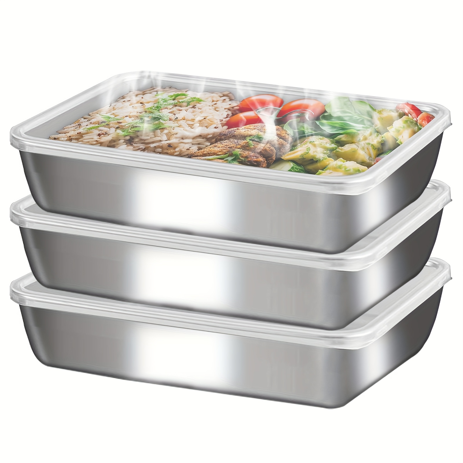 3pcs Stainless Steel Food Cont - Food Storage Unit 评论和价格