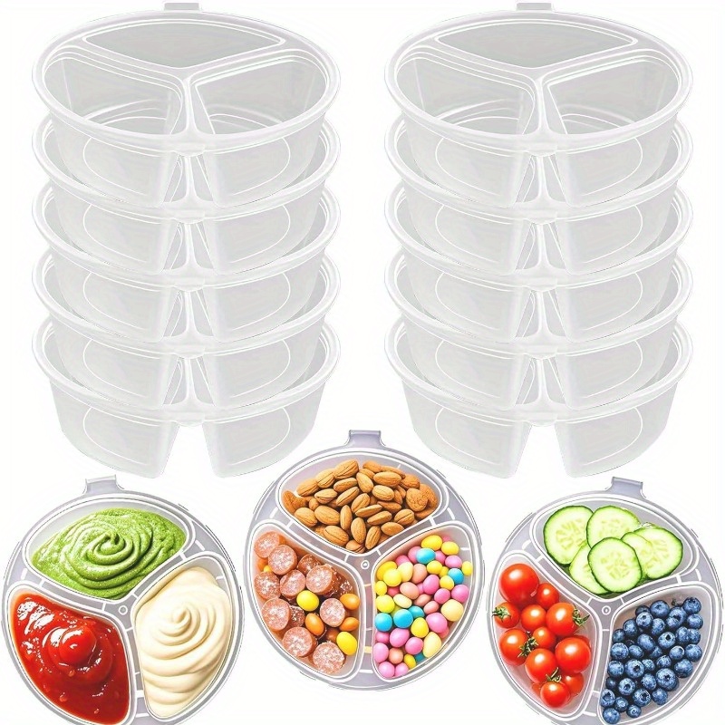 Round 3-Compartment Disposable - Food Storage For Restaurant 评论和价格