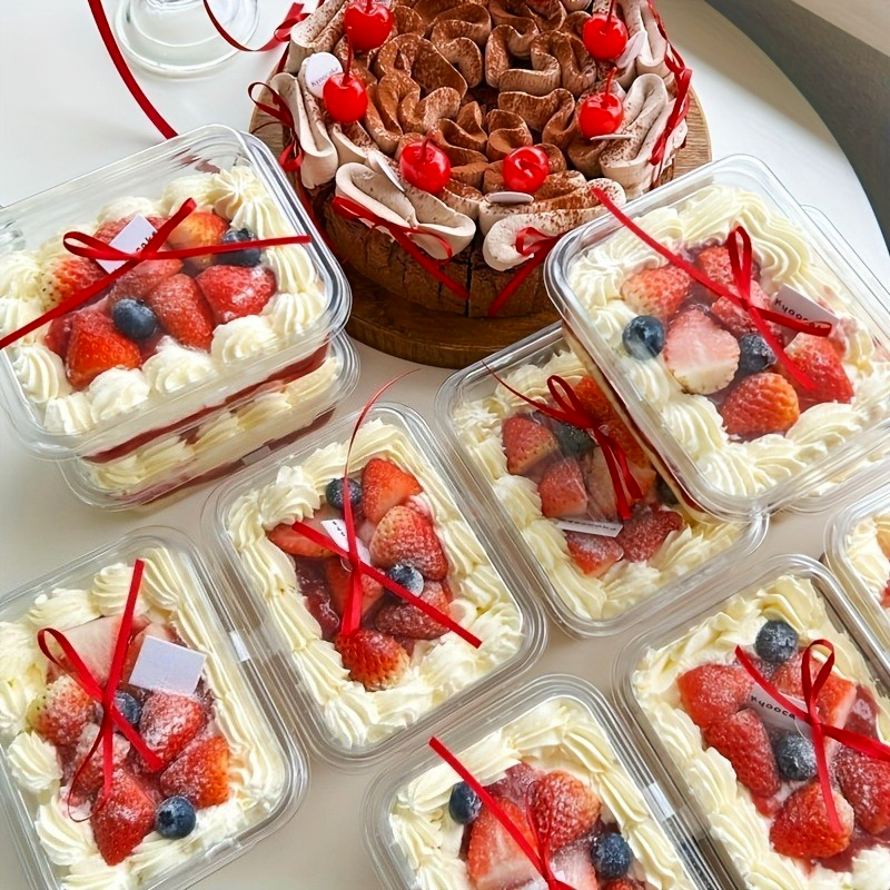 5/10/20PCS Transparent Cake Bo - Xmas Food Storage Containers 评论和价格