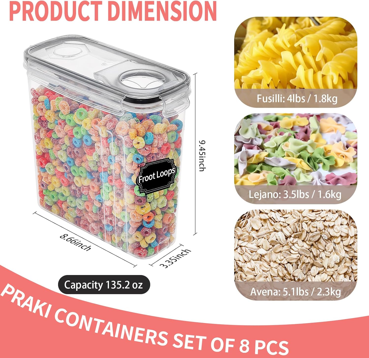 8-Piece Airtight Food Storage  - Food Storage In The Kitchen 评论和价格