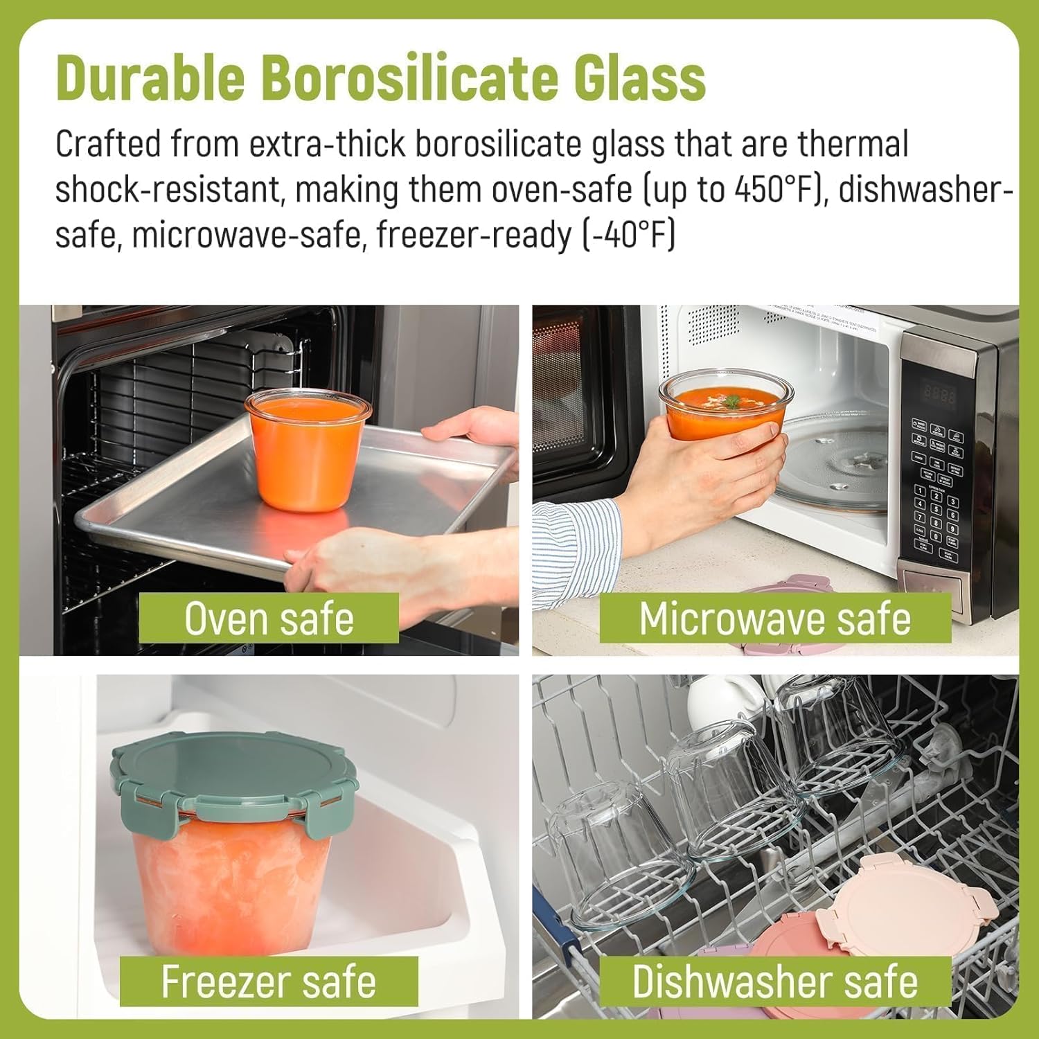 [UPGRADED LID] 6 Sets 3 Cup/24 - Food Storage Containers Glass 评论和价格