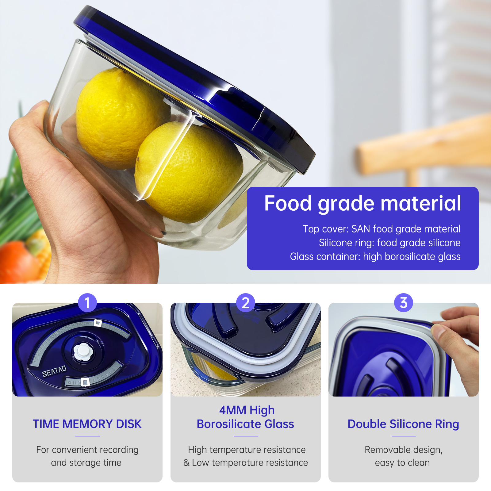SEATAO Glass Food Storage Cont - Food Storage Vacuum 评论和价格